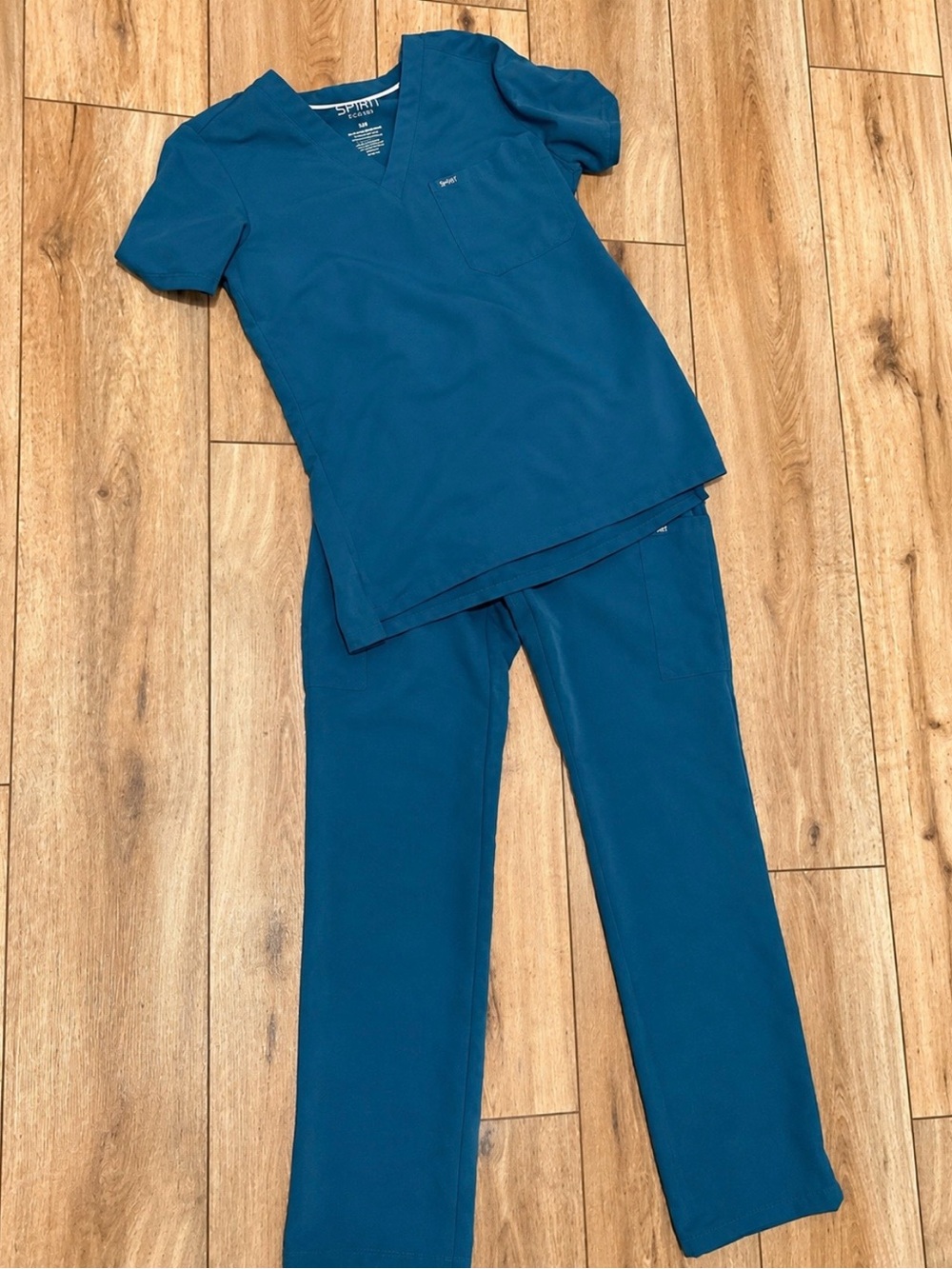 Spirit Scrubs XSM/Regular Teal Drawstring Medical Top